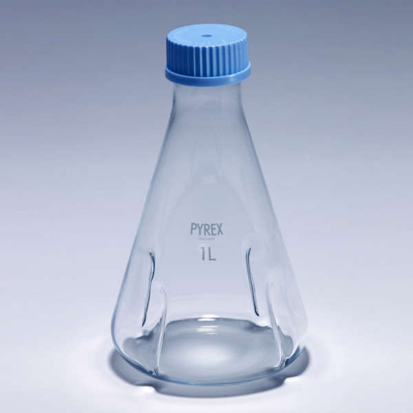 PYREX 玻璃振盪三角瓶(含透氣蓋)